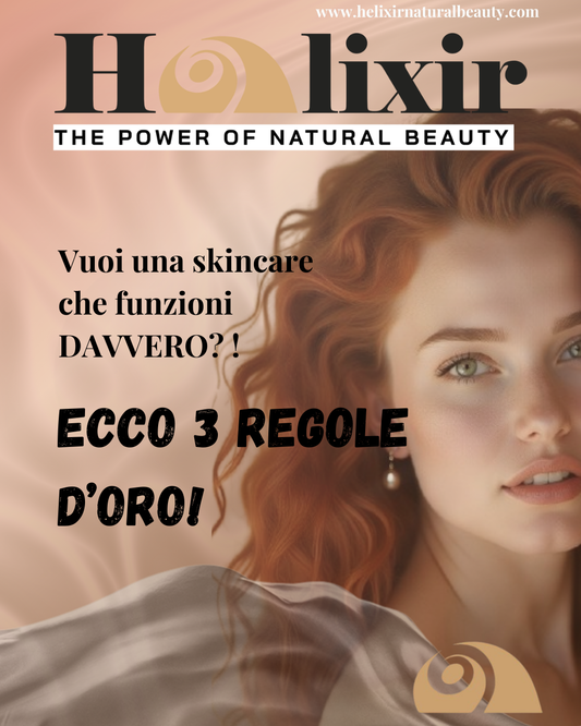 ragazza con capelli ricci rossi e pelle perfetta grazie alla skincare Helixir e le sue 3 regole d'oro